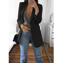 Load image into Gallery viewer, Autumn Office lady Long Slim Blazers Suit Women white Notched Blazer Coat Casual elegant long sleeve Female Business suit 2019