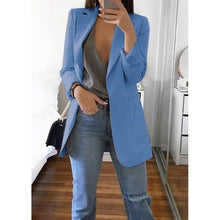 Load image into Gallery viewer, Autumn Office lady Long Slim Blazers Suit Women white Notched Blazer Coat Casual elegant long sleeve Female Business suit 2019