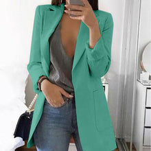 Load image into Gallery viewer, Autumn Office lady Long Slim Blazers Suit Women white Notched Blazer Coat Casual elegant long sleeve Female Business suit 2019