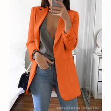 Load image into Gallery viewer, Autumn Office lady Long Slim Blazers Suit Women white Notched Blazer Coat Casual elegant long sleeve Female Business suit 2019