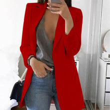 Load image into Gallery viewer, Autumn Office lady Long Slim Blazers Suit Women white Notched Blazer Coat Casual elegant long sleeve Female Business suit 2019