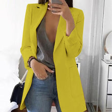 Load image into Gallery viewer, Autumn Office lady Long Slim Blazers Suit Women white Notched Blazer Coat Casual elegant long sleeve Female Business suit 2019