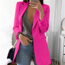 Load image into Gallery viewer, Autumn Office lady Long Slim Blazers Suit Women white Notched Blazer Coat Casual elegant long sleeve Female Business suit 2019