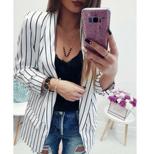 Load image into Gallery viewer, Coats Blazers Fashion Ladies Long Sleeve Striped Stylish Jacket Duster Blazer Coats And Jackets Women 2018jul27